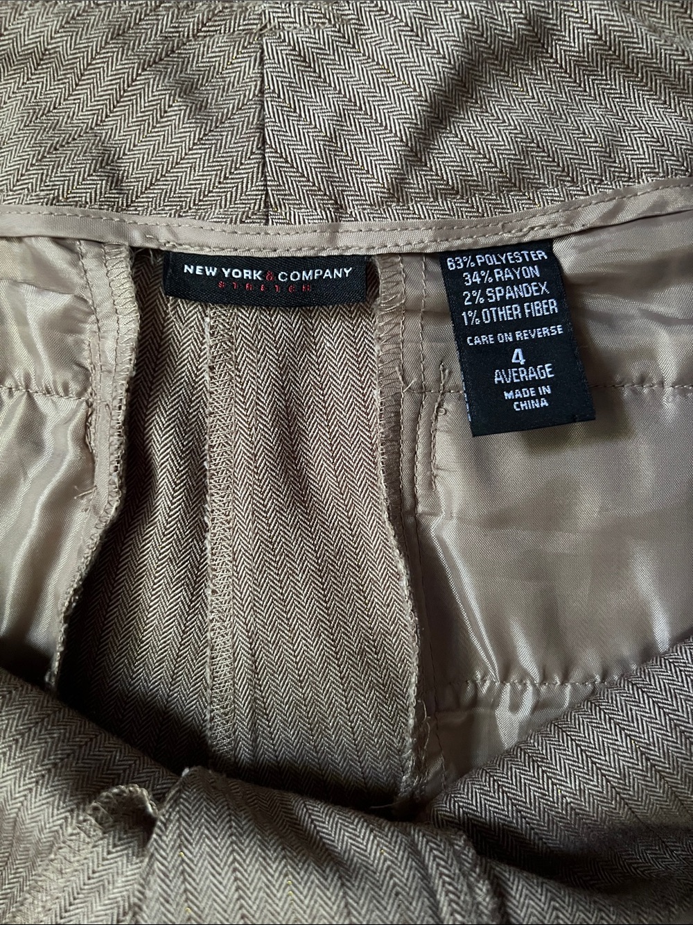 New York & Company Brown Pinstripe Dress Pants - Picture 2 of 4